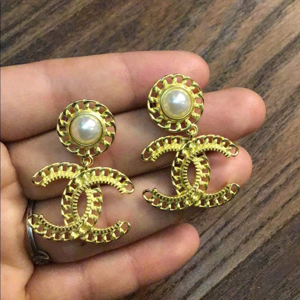 Chanel big cc earrings